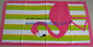 China manufacturer 100% cotton printed beach towel , customer design
