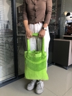 Custom 100% Cotton Jacquard Beach Towel Green And Brown 100*180CM Large Size Folding Bag Integrated Portable Backpack Tr