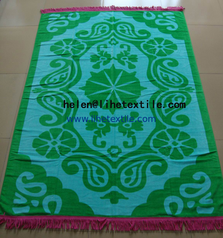 reactive printed beach towel with fringes , OEM design,100% cotton material