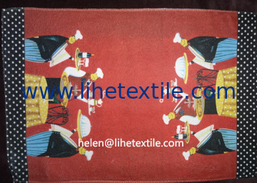 pigment printed tea towel, microfiber material
