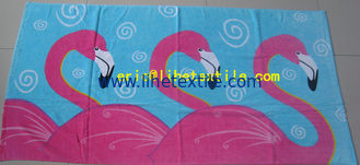 China 100% cotton velour printed beach towel 90X180CM GSM500 new design supplier