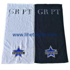 China Wholesale 100% cotton face towel black and white custom hand towels with embroidery logo supplier