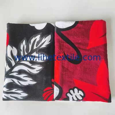 Eco friendly beach towel 100% cotton custom Reactive printing flower beach bath towel