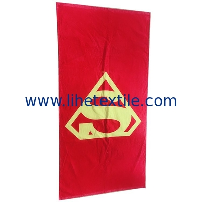 wholesale promotional custom digital printing red cotton velour beach towel with logo