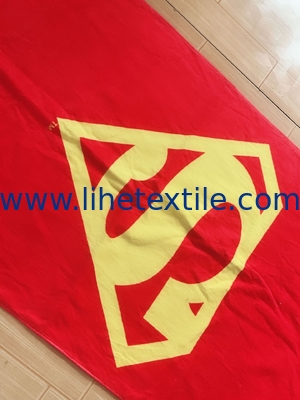 wholesale promotional custom digital printing red cotton velour beach towel with logo