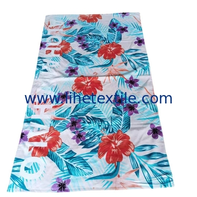 Extra large thick beach towel custom flower pattern luxury cotton printed beach towel