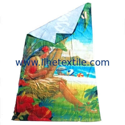 Personalized Sexy Women Printed 100% Cotton Fabric Rectangle Oversized Terry Cotton Beach Towel