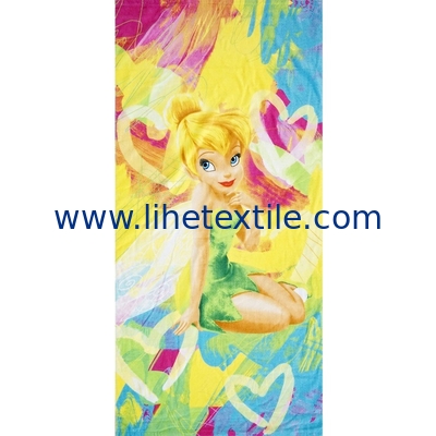 For Kids Custom logo Digital Reactive Printing Terry Cotton Character Cartoon Bath Beach Towel