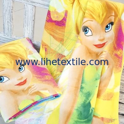 For Kids Custom logo Digital Reactive Printing Terry Cotton Character Cartoon Bath Beach Towel