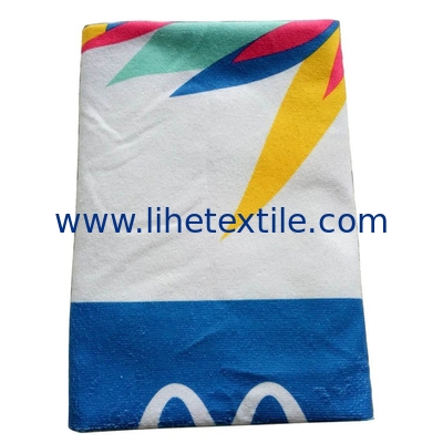 Private label soft quick dry beach towel serviette de plage custom 100% polyester microfiber disperse print beach towels