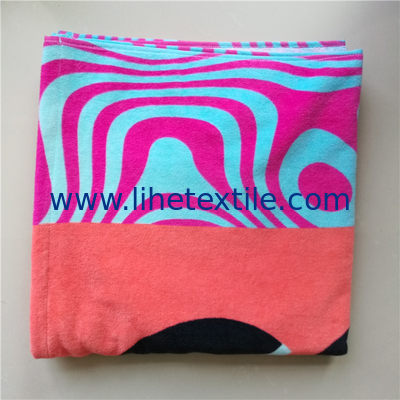 Wholesale Digital Photo Printed Cotton Custom pink Beach Towel With Logo