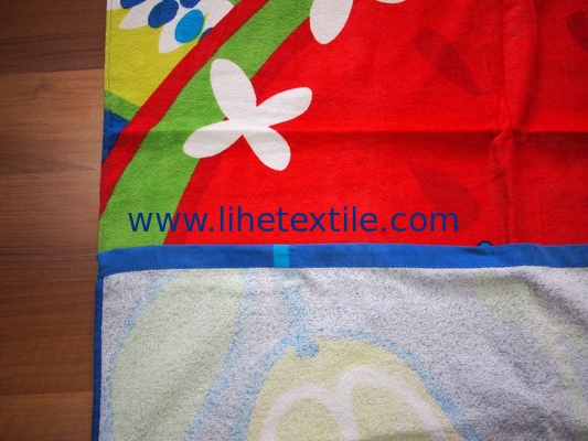 Amazon hot sale small MOQ fruit design digital active printing high quality cotton wholesale printed beach towel