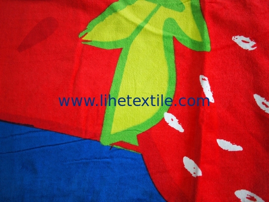 Amazon hot sale small MOQ fruit design digital active printing high quality cotton wholesale printed beach towel