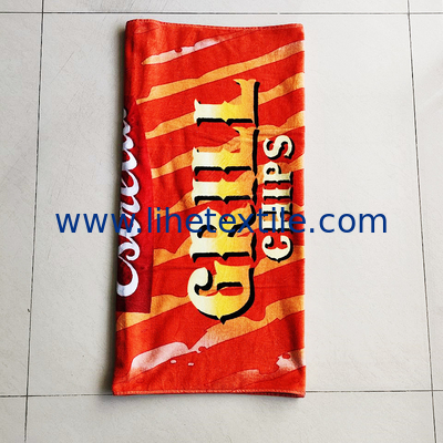 Wholesale 100% cotton summer luxury custom designer print with logo sublimation kids beach towel