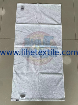 Wholesale custom 100% cotton white large beach towel with logo