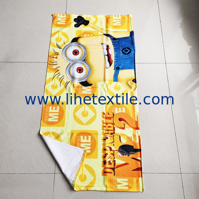 For Kids Custom Yellow people Logo Digital Reactive Printing Character Cartoon Bath Funny Beach Towels