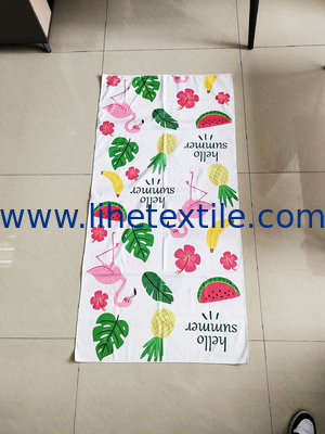 Environmental Friendly Microfiber Suede Custom Flamingo Printed Summer Beach Towel Soft Lightweight Sand Free Beach Towe