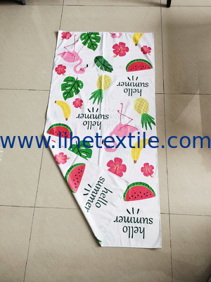 Environmental Friendly Microfiber Suede Custom Flamingo Printed Summer Beach Towel Soft Lightweight Sand Free Beach Towe
