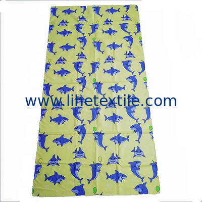 Promotional Wholesale baby shark Portable Quality 100% Digital Printed Custom microfiber beach towel