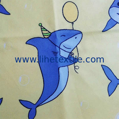 Promotional Wholesale baby shark Portable Quality 100% Digital Printed Custom microfiber beach towel