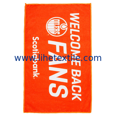Factory Low MOQ Microfiber Custom orange and white Printed Customized Logo Light Weight Sand Free Beach Towels