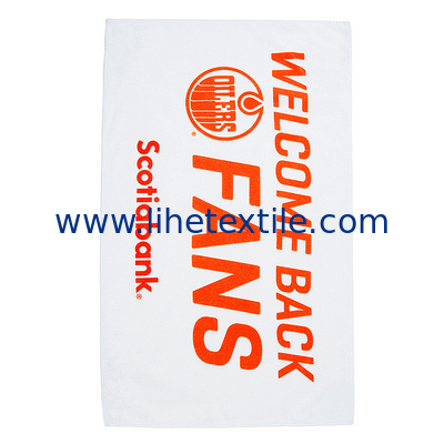 Factory Low MOQ Microfiber Custom orange and white Printed Customized Logo Light Weight Sand Free Beach Towels