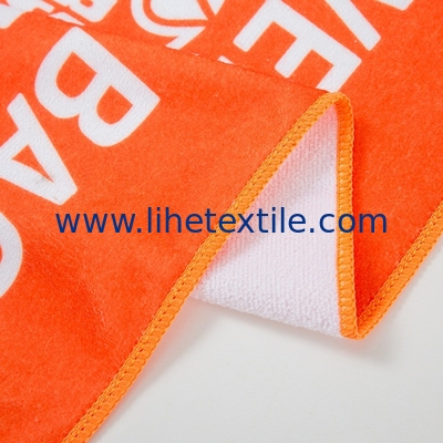 Factory Low MOQ Microfiber Custom orange and white Printed Customized Logo Light Weight Sand Free Beach Towels