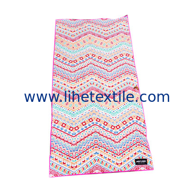 Small MOQ large microfiber soft luxury sand free beach towels with logo custom print microfiber waffle beach towel