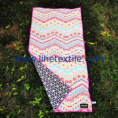 Small MOQ large microfiber soft luxury sand free beach towels with logo custom print microfiber waffle beach towel