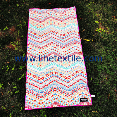 Small MOQ large microfiber soft luxury sand free beach towels with logo custom print microfiber waffle beach towel