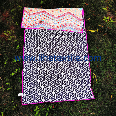 Small MOQ large microfiber soft luxury sand free beach towels with logo custom print microfiber waffle beach towel
