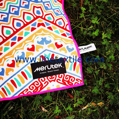 Small MOQ large microfiber soft luxury sand free beach towels with logo custom print microfiber waffle beach towel