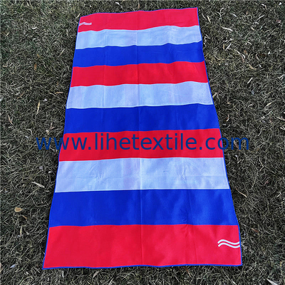Hot Selling Ultra-absorbent Western Beach Towel Sand Repellant Sustainable Microfiber Waffle Striped Beach Towel