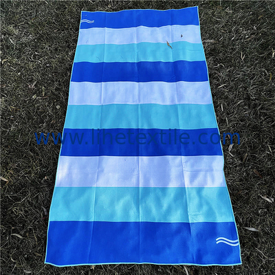 Hot Selling Ultra-absorbent Western Beach Towel Sand Repellant Sustainable Microfiber Waffle Striped Beach Towel