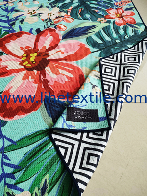 Wholesale printed summer flower recycled beach towels microfiber printed beach towel sand free waffle beach towels