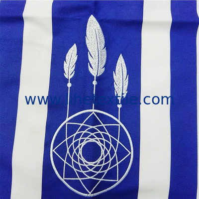 2022 New Design custom blue and white stripe printed microfiber suede beach towel with logo sand free beach towel