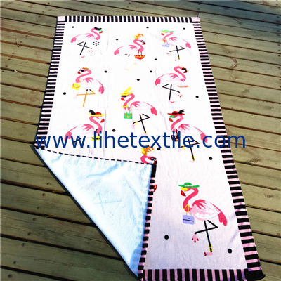 100% cotton High Quality Printed Beach Towel Quick Dry Sand Free Flamingo Beach Towel