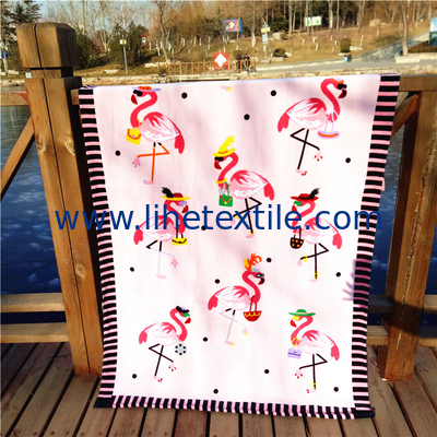 100% cotton High Quality Printed Beach Towel Quick Dry Sand Free Flamingo Beach Towel