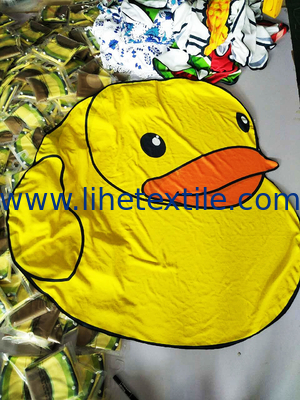 High Quality Wholesale Custom Microfiber Suede Towel Printed Pink Donuts Profiled Towel Sand Free Beach Towel