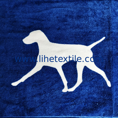 Wholesale Pure Cotton Customized Personalized White Dog  beach towel Reactive Printed Beach Towel With Logo