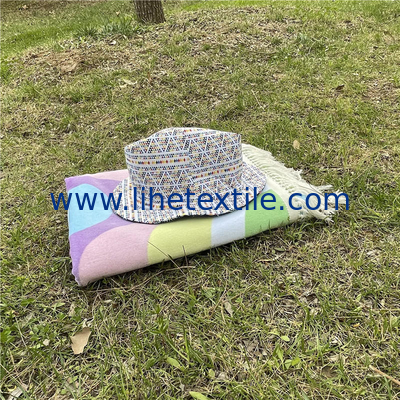 Wholesale 100% Cotton Superdry Custom Design Sand Free Printed Color Wave Pattern Bath Beach Towels with Tassels