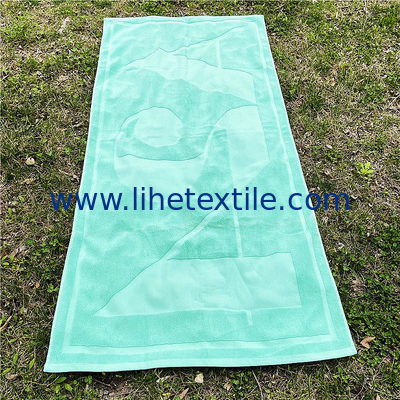 Wholesale high quality cotton embossed jacquard custom logo hotel bath beach towel