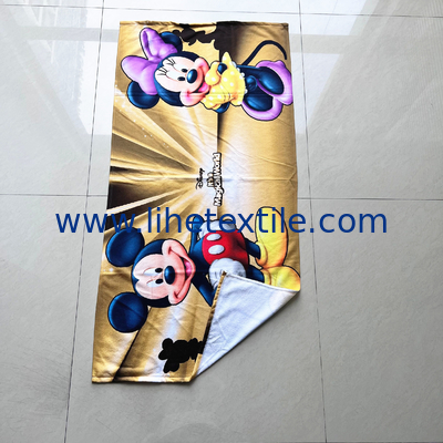 Hot Selling Dry Quickly Printed mickey Microfiber terry Beach Towel With Cheaper Price