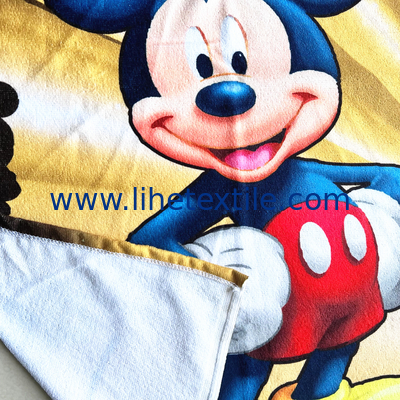 Hot Selling Dry Quickly Printed mickey Microfiber terry Beach Towel With Cheaper Price