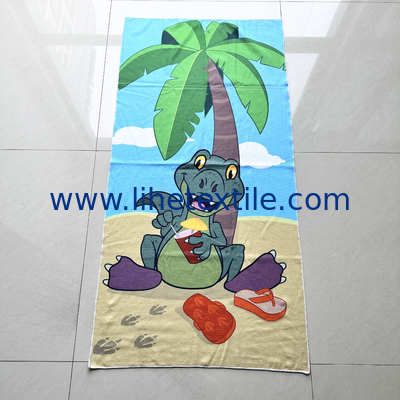 Best selling microfiber printed beach towel soft beach towel Terry beach towel with frog