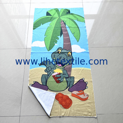 Best selling microfiber printed beach towel soft beach towel Terry beach towel with frog