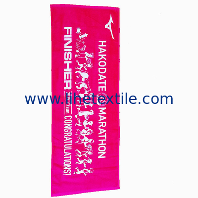 Wholesale custom 100% cotton large pink beach towel with logo printed luxury designer beach towel