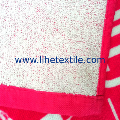 Wholesale custom 100% cotton large pink beach towel with logo printed luxury designer beach towel