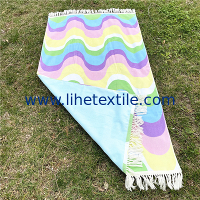 Hight Quality Large cotton beach towels for beach rainbows Beach Towels with Tassels