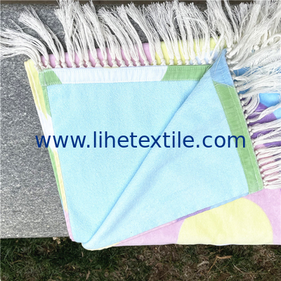 Hight Quality Large cotton beach towels for beach rainbows Beach Towels with Tassels